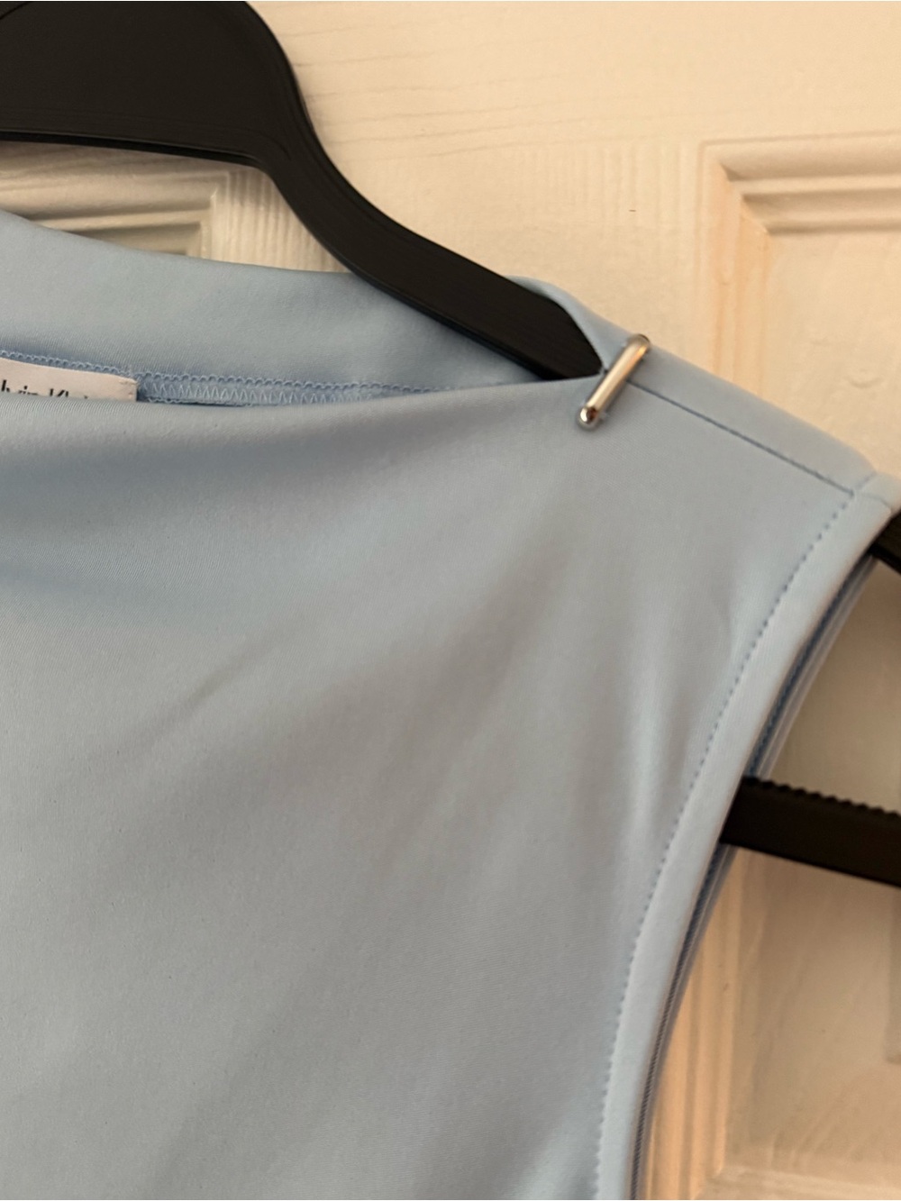 NWT Calvin Klein Mock Neck Baby Blue Top - Picture 3 of 5